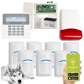 ZESTAW ALARMOWY SATEL PERFECTA 16 SET-A 7 CZUJEK BOSCH PET + PRF-LCD + SYRENA TI700